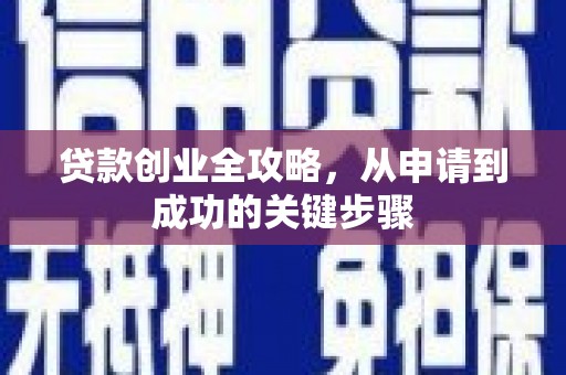 甲仙贷款创业全攻略，从申请到成功的关键步骤