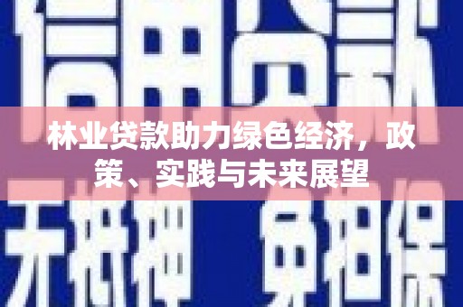 甲仙林业贷款助力绿色经济，政策、实践与未来展望
