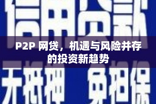 甲仙P2P 网贷，机遇与风险并存的投资新趋势