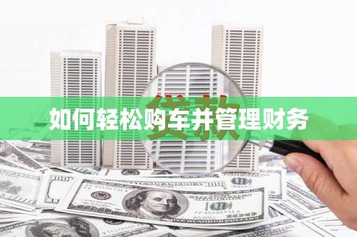 甲仙如何轻松购车并管理财务